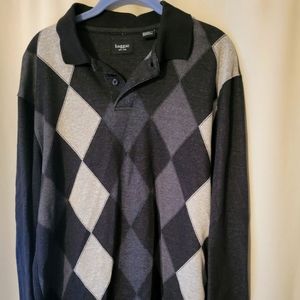 Haggar men's L checkered print long sleeved shirt